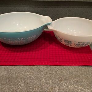 Pyrex Blue and White Mixing Bowls